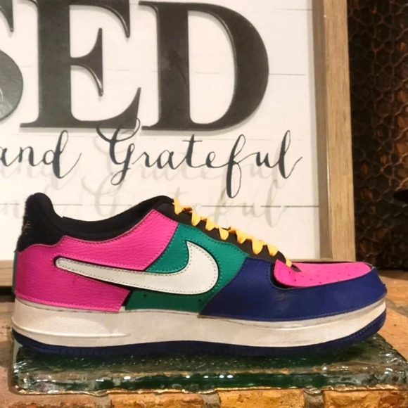 Nike Air Force 1/1 'Black Multi-Color' Mens 10 | Wmns 11.5 #DB2576 001 - Picture 1 of 13